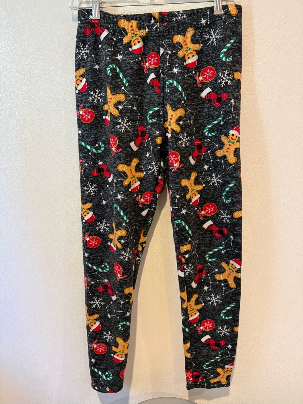 Festive Insulated Gingerbread Print Leggings Christmas